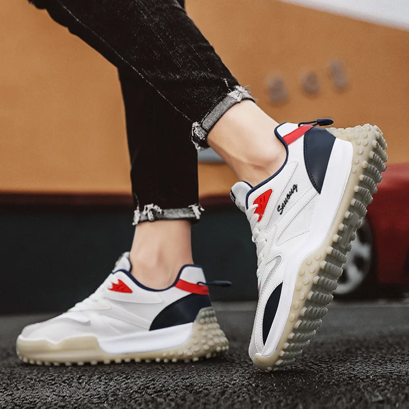 2022 Men's Sneakers shoes Fashion Korean Version Breathable Flying Woven Running Sports Shoes for Men Wholesale