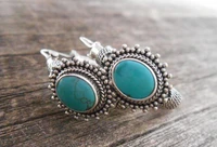 newest luxurys beads stud earrings cute boho ethnic silver color circle drop hoop earrings for women party jewelry