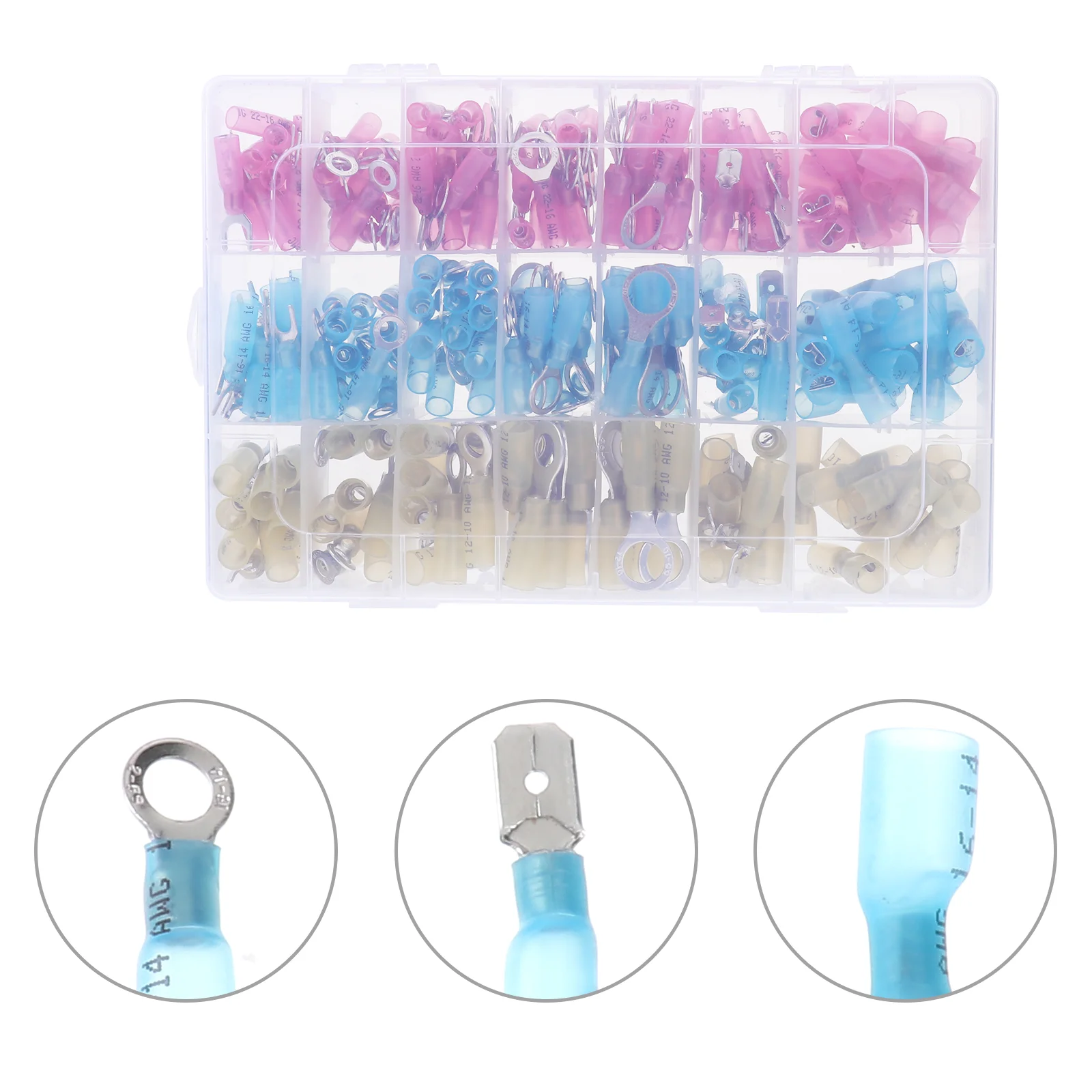 

280pcs Heat Shrink Connector Insulated Terminal Waterproof Wire Connector Crimp Terminal Wire Terminal