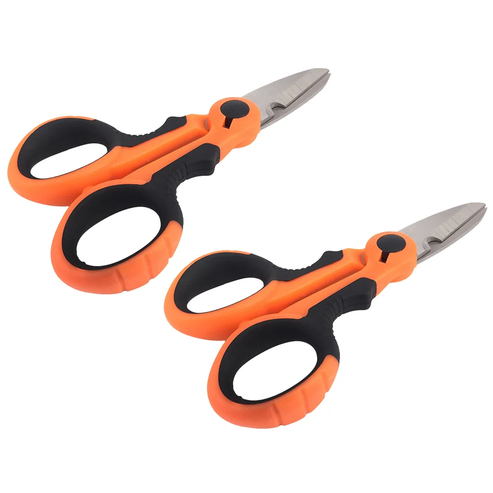 

2pcs Fishing Braid Scissors Heavy Duty Braided Line Cutter for Saltwater Freshwater Fish Lure Bait Tools (Orange)