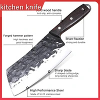 chef knife handmade forged meat cleaver chopping butcher knife high carbon 5cr15 for kitchen outdoor cooking camping