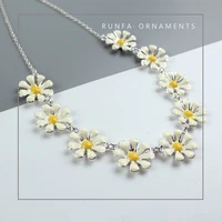 summer new style exquisite texture daisy franc drop oil flower fashion exaggerated trend womens short necklace