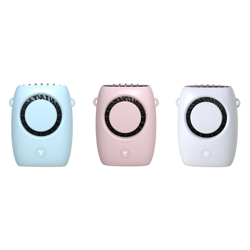

USB Mini Handheld Cooling Hanging Neck Fan Portable Lazy Sports Fan Personal Necklace Air Cooler For Travel
