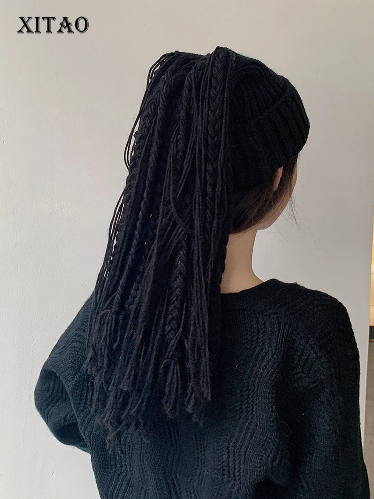 

XITAO, вязаная шапка дреды, модная черная шапка, индивидуальный нагрудник двойного назначения, уличная модная зимняя Новинка, универсальная ...