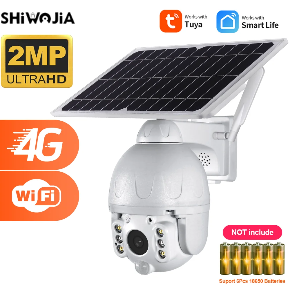SHIWOJIA Солнечная камера безопасности наружная беспроводная WiFi/4G Внешняя