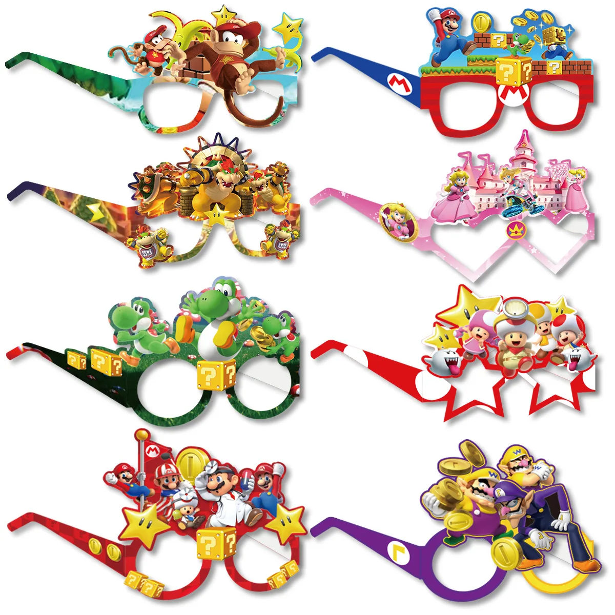 

Super Mario Bros Cartoon Happy Birthday Party Glasses Cosplay Photo Props Decorations Games Mario Themed Birthday Eyeglasses Toy