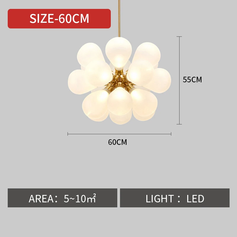 

Потолочная люстра JIANKEXING стеклянная с пузырьками