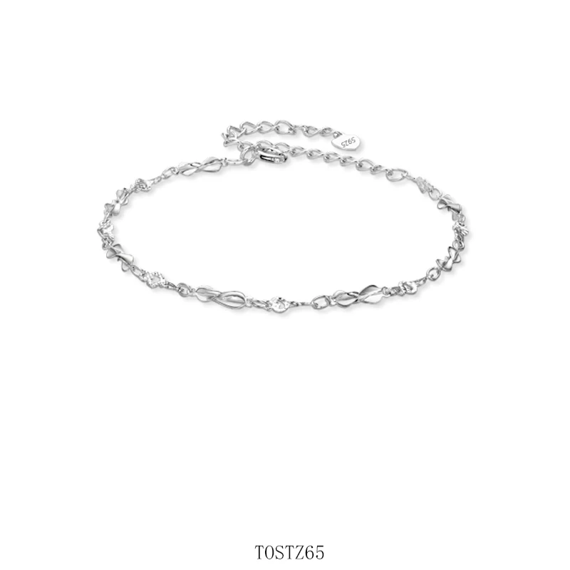 

Fahmi 925 Sterling Silver Fashion Simple Elegant Twisted Chain Bracelets Jewelry For Woman Wave Anklet Gifts 2021