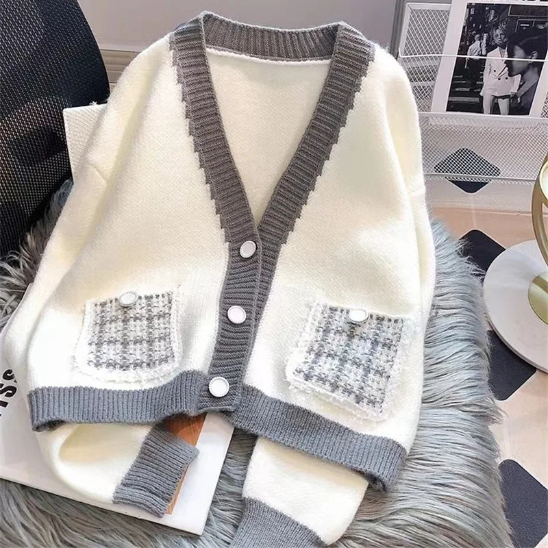 

Knitted cardigan sweater coat female spring and autumn 2023 new small fragrant wind top explosion