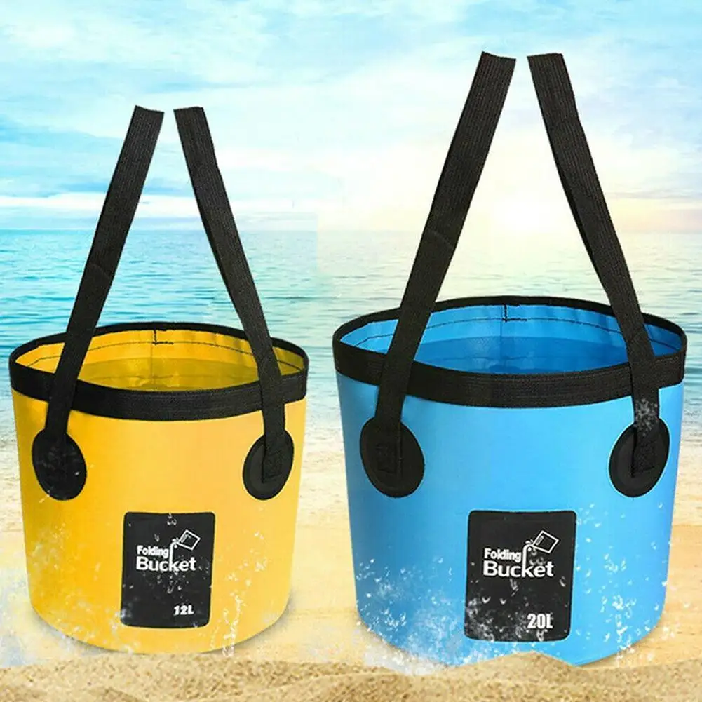 

20l Portable Bucket Outdoor Travel Water Storage Bag Waterproof Fishing Foldable Car Supplies For Backpack Camping B2e1