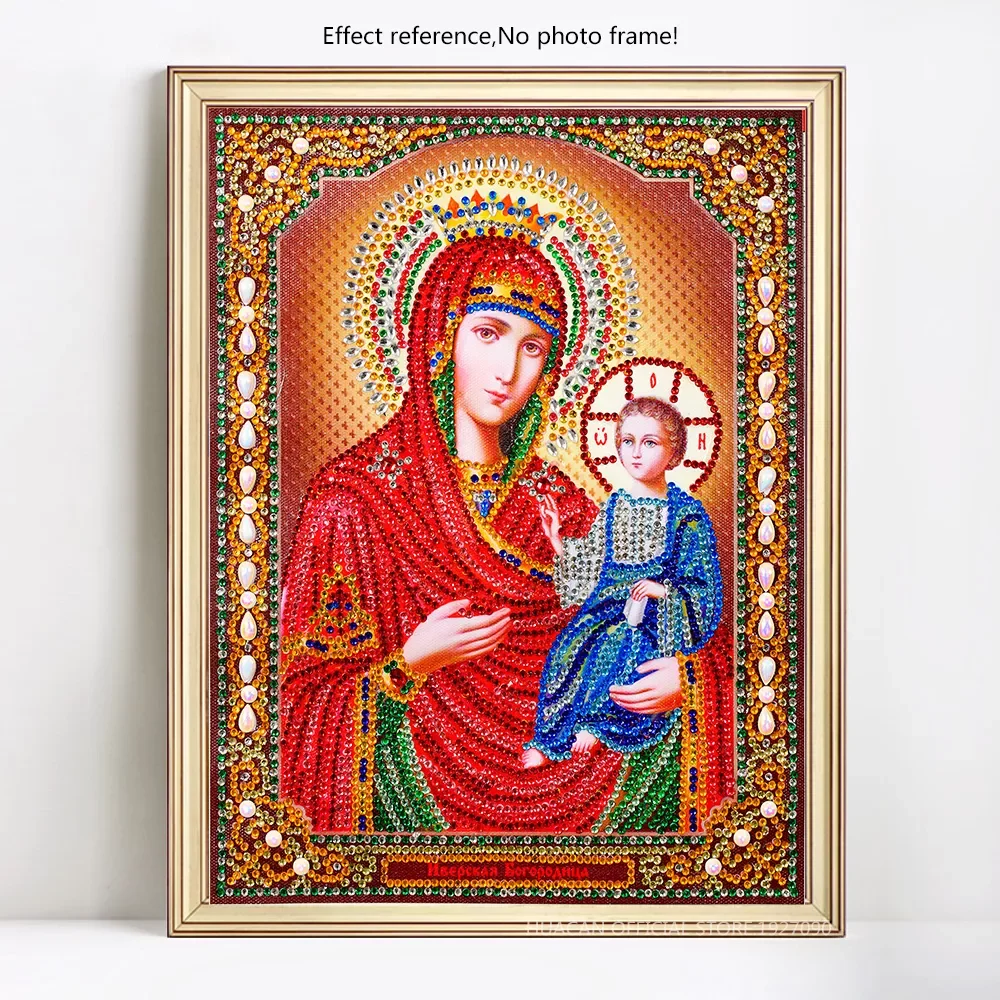 

New Special Shaped Religious Diamond Embroidery Bead DIY Diamond Painting Cross Stitch People 3D Mosaic Picture Home Decor