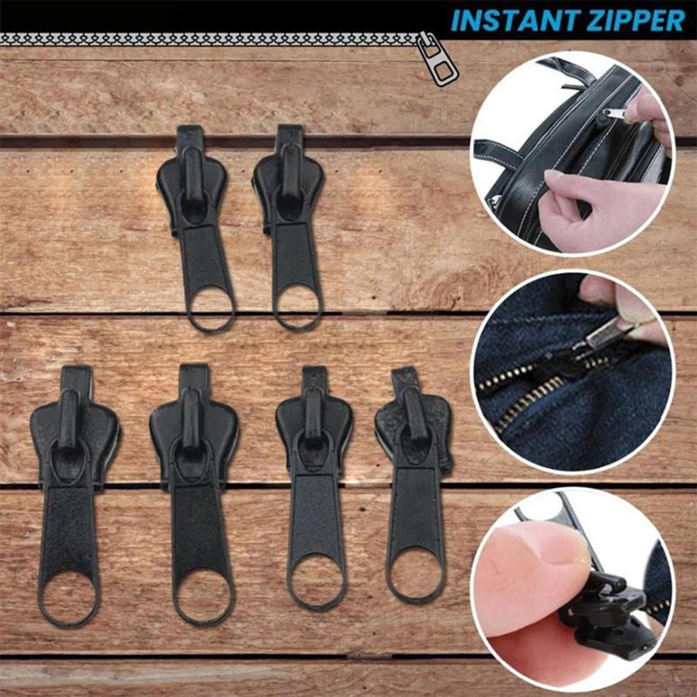 

12pcs Instant Zipper Universal Zip Slider Replacement 3 Sizes DIY Sew Fix Zipper Repair Kit Zip Slider Teeth Rescue