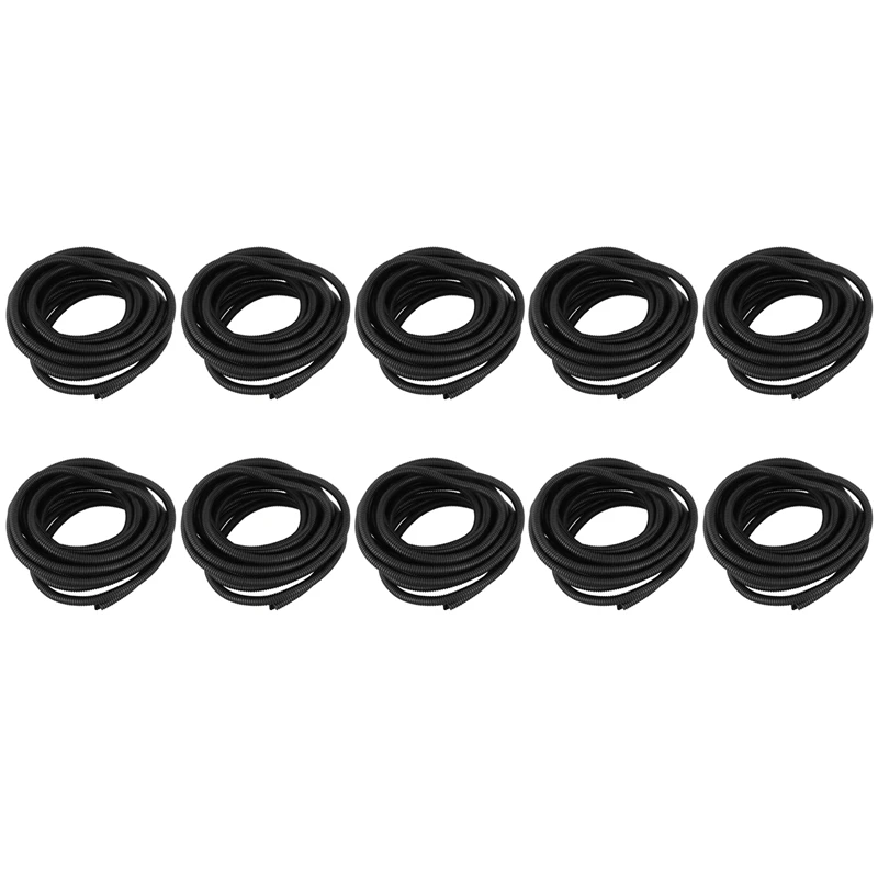 

10X 25 Ft Split Wire Loom Conduit Polyethylene Tubing Black Color Sleeve Tube