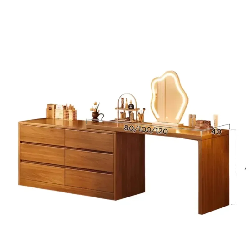 Роскошный светодиодный органайзер для туалетного столика деревянное зеркало