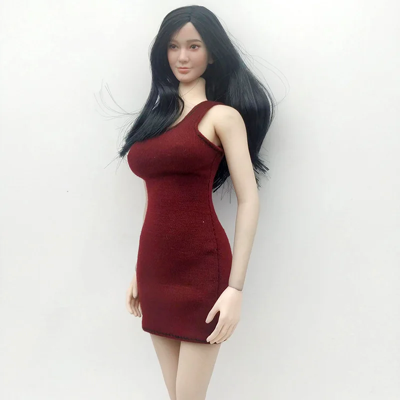 

Wine Red 1/6 Scale Elegant Dress Female Soldier Office Skirt Clothes Model for 12in Ph TBL JIAOUL 30cm Doll Toys