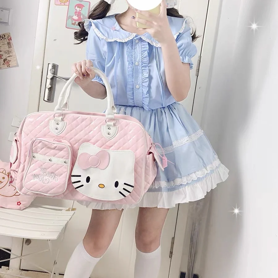 Original Hellokitty Japanese Sweetheart Spice Girl Oversized Travel Schoolbag Bags for Women Hot Selling Free Shipping