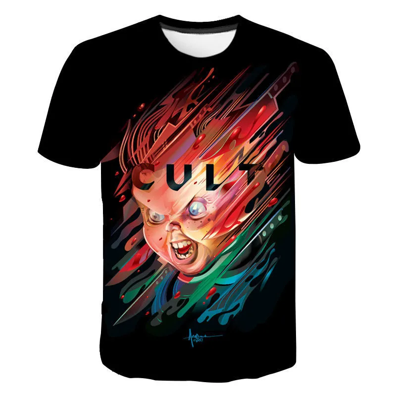 

Новинка, повседневная одежда с 3D принтом, Детская футболка с рисунком крови, модная мужская и женская футболка, стандартный размер, четыре с...