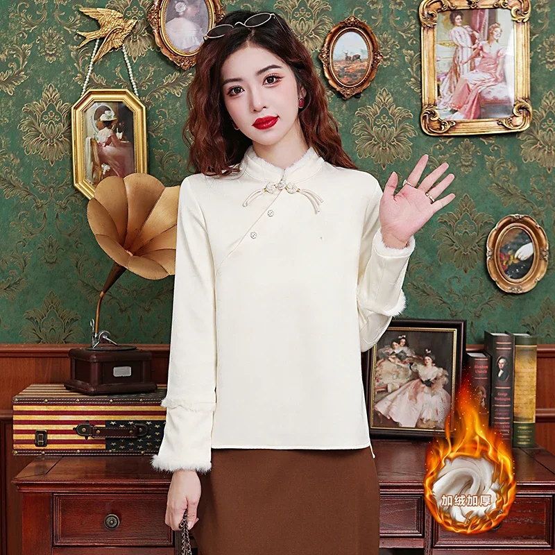 2024 новая зимняя женская утолщенная теплая рубашка на флисовой подкладке