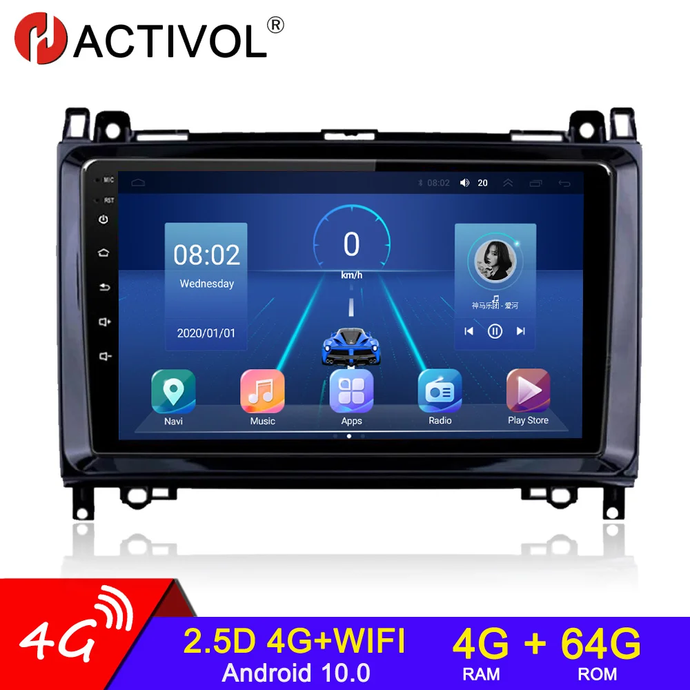 Автомагнитола 2 din 4 + 64 дюйма Android для Mercedes Benz W169 W245 B200 W906 Sprinter W639 Vito - купить по