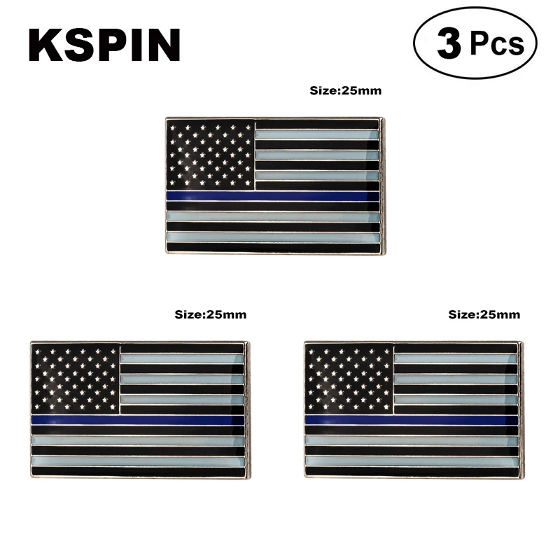 

U.S.A Police Blue Lapel Pin Brooches Pins Flag badge Brooch Badges