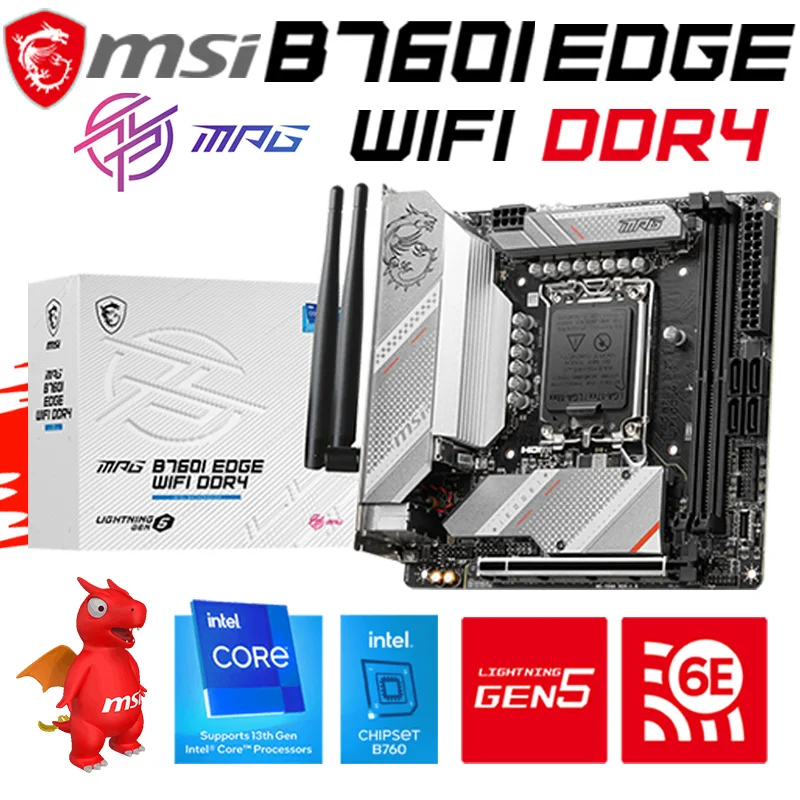 

New Mini-ITX Motherboard MSI MPG B760I EDGE WIFI DDR4 CPU Socket LGA 1700 Support 12th 13th Gen i3 i5 i7 i9 Intel Processor M.2