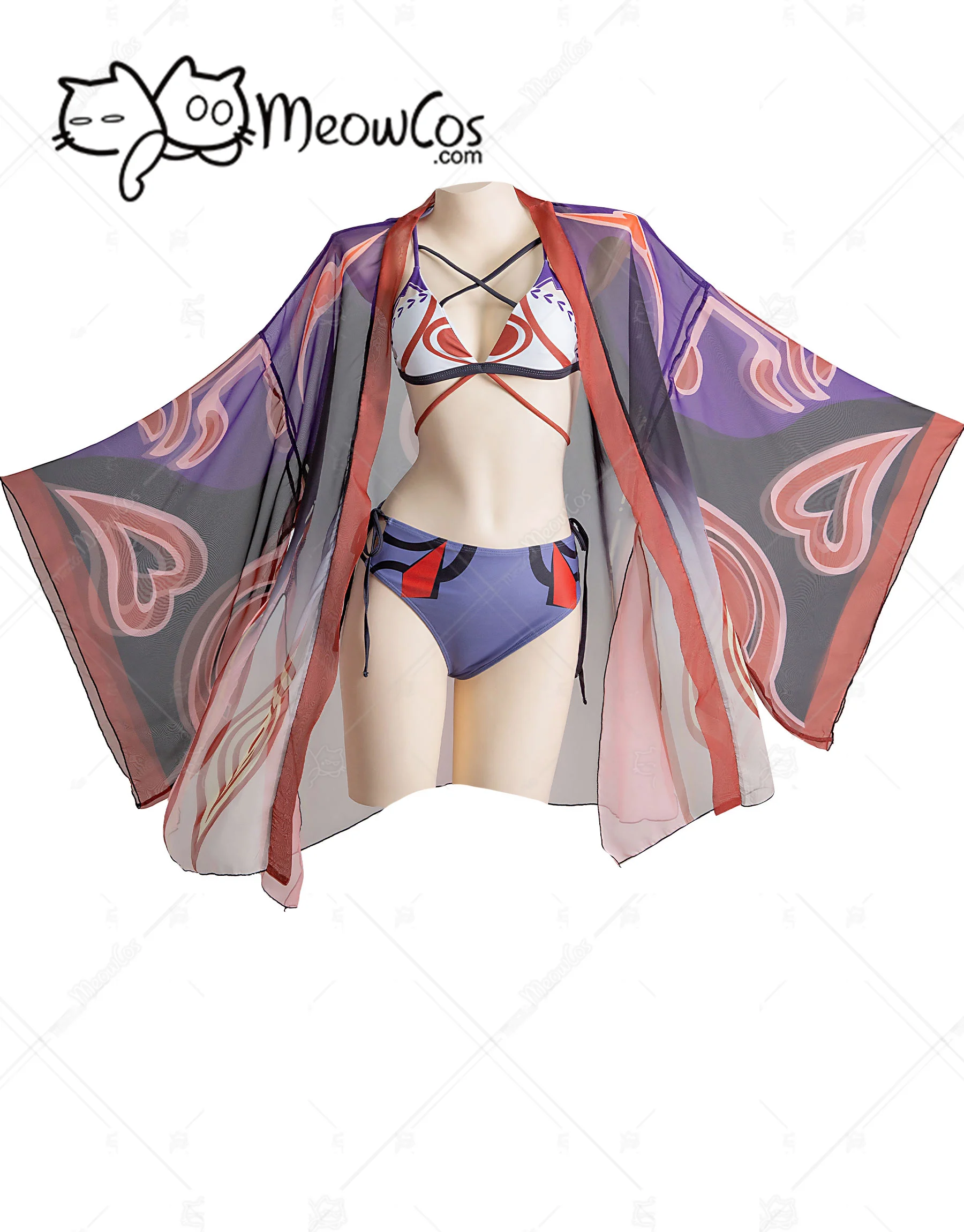 Женский костюм для купания Meowcos из двух предметов косплея