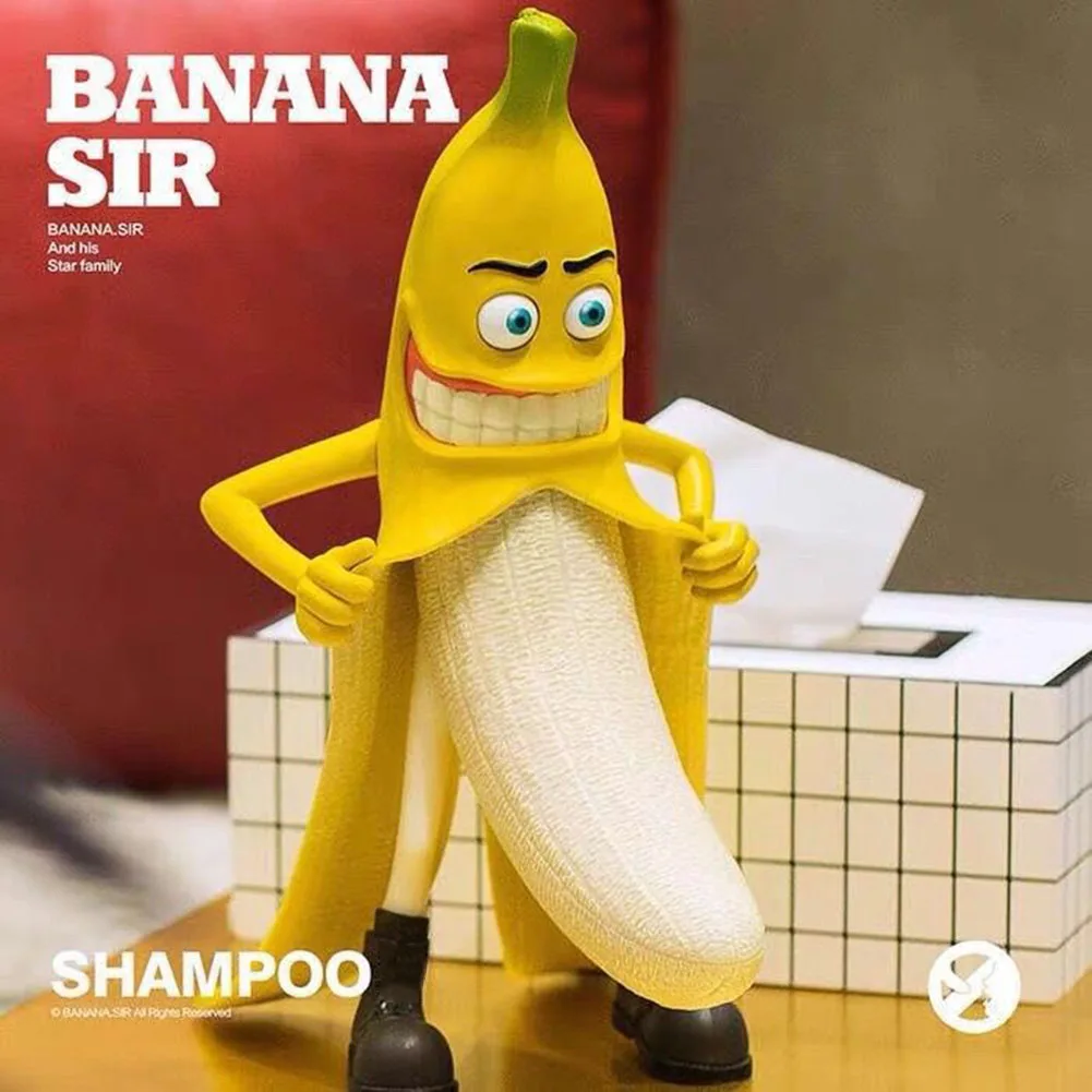 

Evil Banana Statues Trick Toys Resin Figurine Art Crafts Desk Tabletop Sculptures Home Living Room Ornaments Decor Gift New