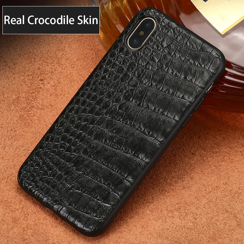 

Natural crocodile skin phone case for iphone x xs xsmax 7 8 8plus 5s SE Luxury belly texture All inclusive Dustproof back cover