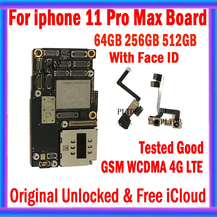 

Free iCloud Support IOS Update For iPhone 11 Pro Max Motherboard 64gb-256gb-512gb Mainboard 100% Original Unlocked Logic board