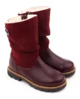 Сапоги детск.шерсть 22007  кожа, МОСКВА бордо