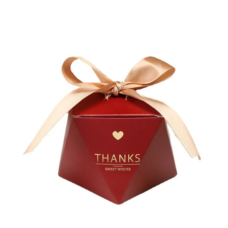 

20/50/100pcs Red Candy Chocolate Boxes Wedding Favors Thank You Packaging Baby Shower Party Gift Box