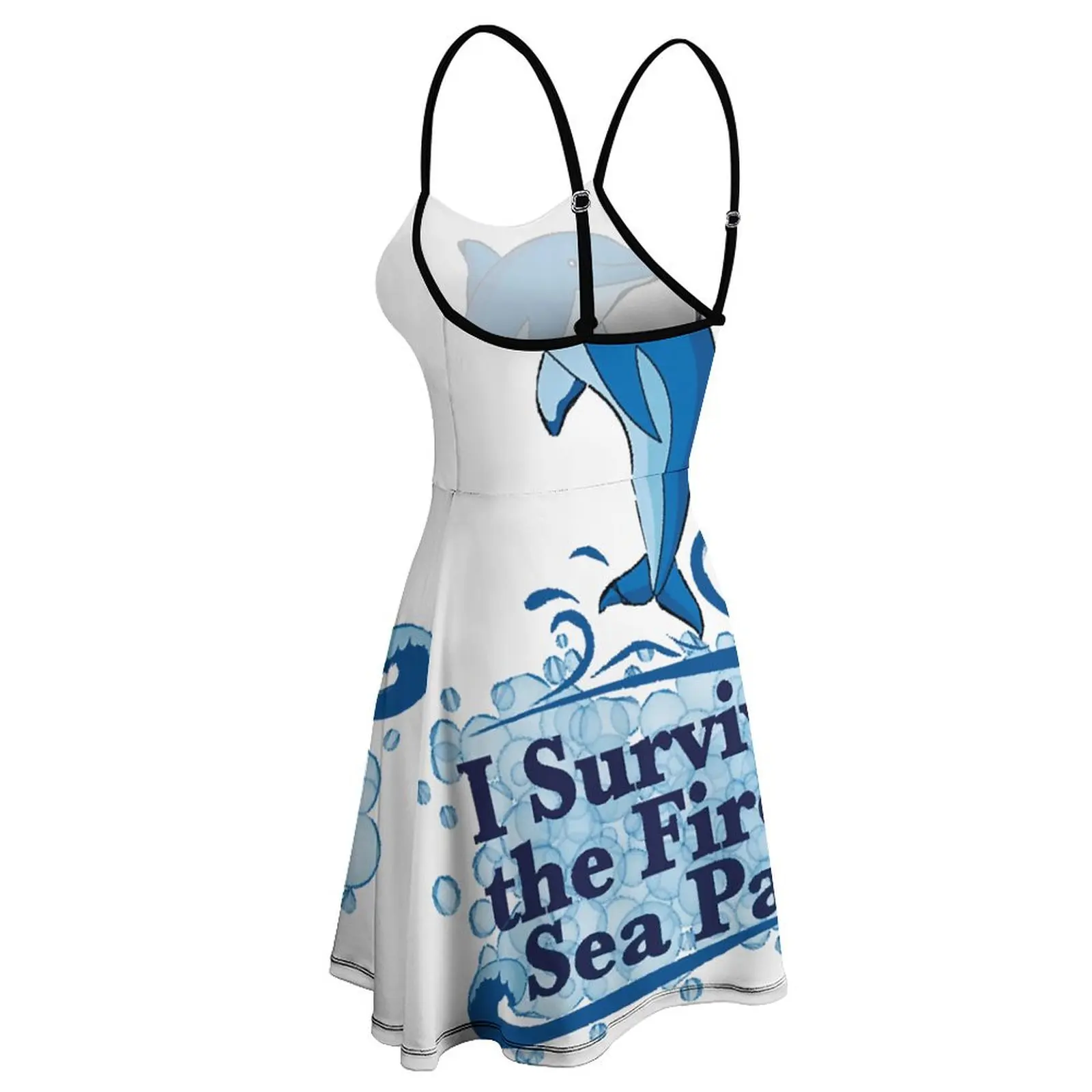 Женское платье на бретельках уникальное экзотическое с надписью Я пережила