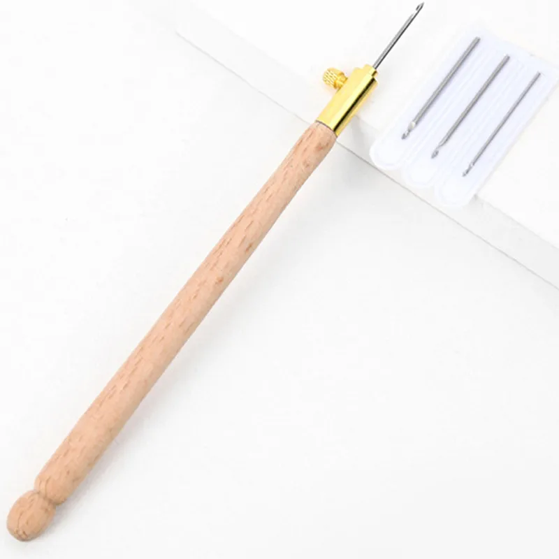 

1Pcs Embroidery Tambour Hook with 3 Needles Metal Pen Embroidery Cross Stitch Craft Kit French Crochet for DIY Sewing Knitting