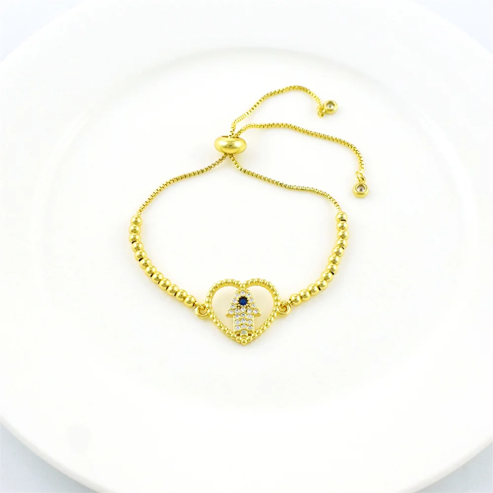 AILINFA новый женский браслет из циркония в форме сердца ладони круглой формы