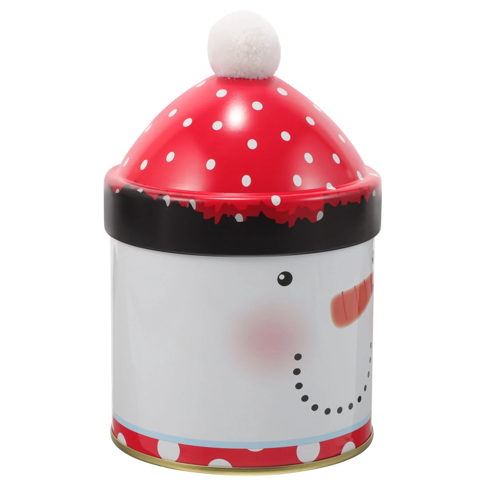 

Christmas Candy Jar Santa Red Hat Lid Metal Cookie Jar Christmas Jar Air Tight Coffee Jar Santa Shape Candy Jar Storage Can