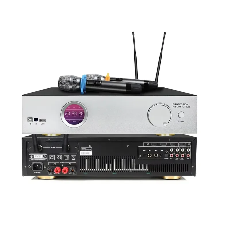 Фото Berase DK-450 3-в-1 многофункциональный цифровой DSP-усилитель для караоке с ревербератором, профессиональное звучание №3