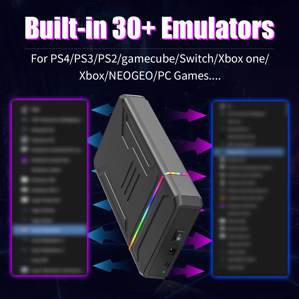 Игровая игровая консоль JMachen Launchbox 3 ТБ с жестким диском для XBOX/PS4/Switch/PS3/PS2/PS1/Wii/WiiU