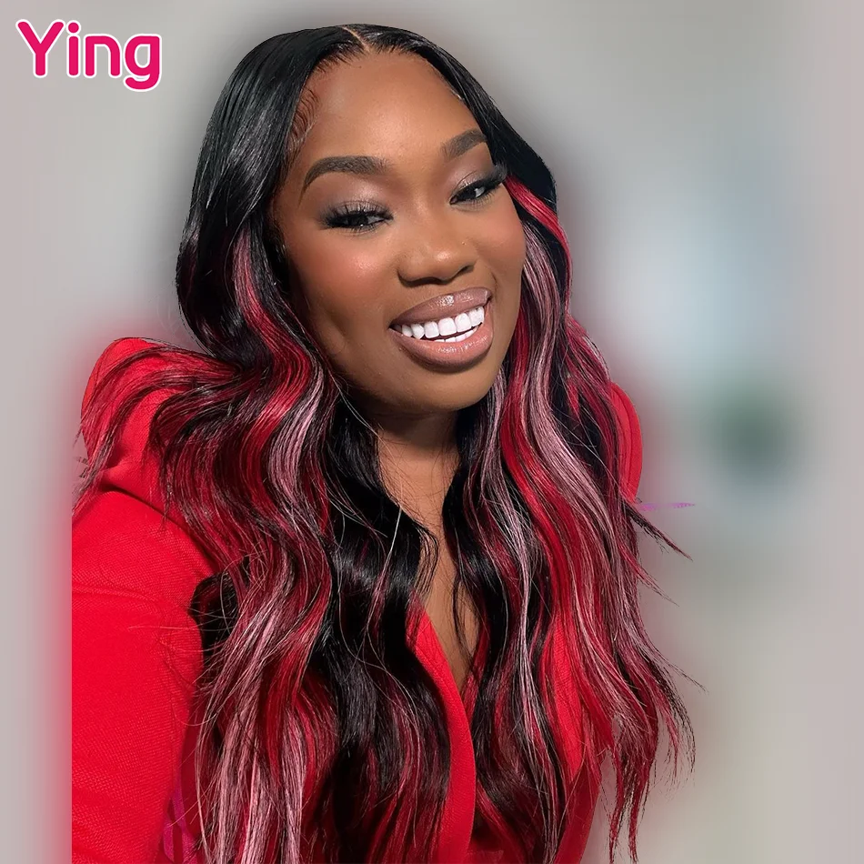 Ying Hair 30 Inch Pink Highlight 13x4 Lace Front Wig 10 A Human Hair 13x6 Lace Front Wig  PrePlucked 5x5 Transparent Lace Wig