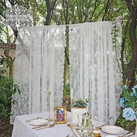 width 0 751 5m length 11 51 822 3m white lace window gauze curtain finished jacquard french pastoral bedroom wedding arch