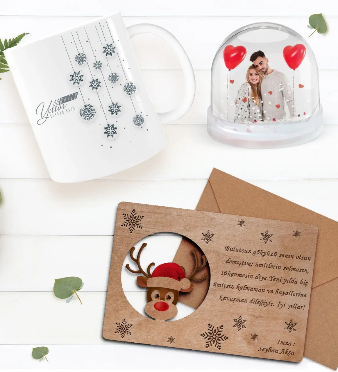 

Персонализированная фотография, Кружка со снежным шаром и на день рождения, кружка и Деревянная Рождественская открытка в ретро стиле, пода...