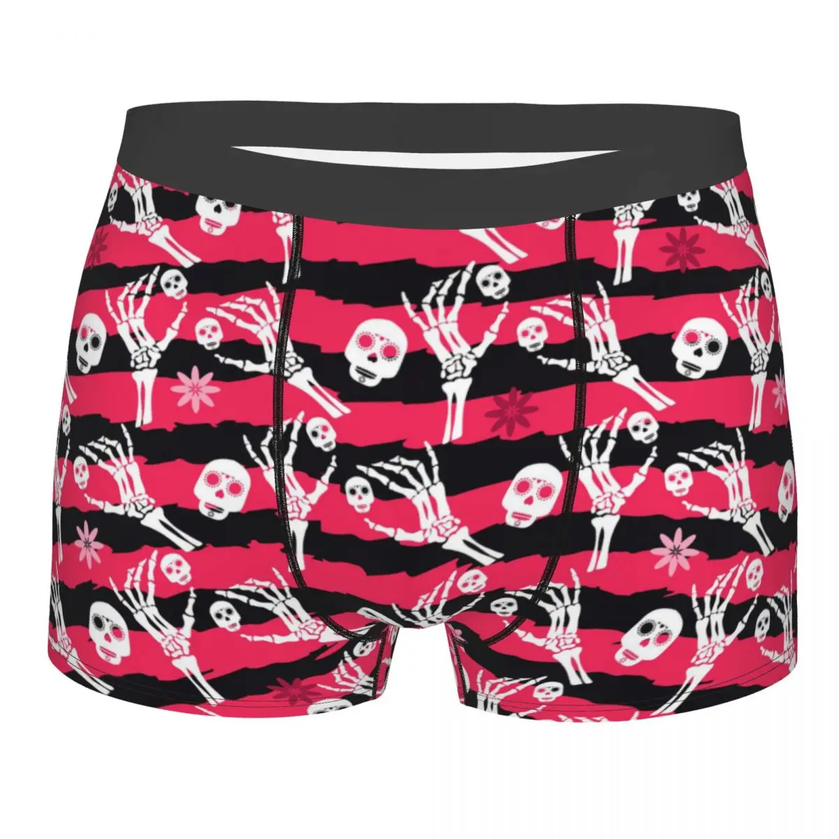 

Custom Gothic Skeleton Death Skull Underwear Men Breathbale Boxer Briefs Shorts Panties Soft Underpants For Male