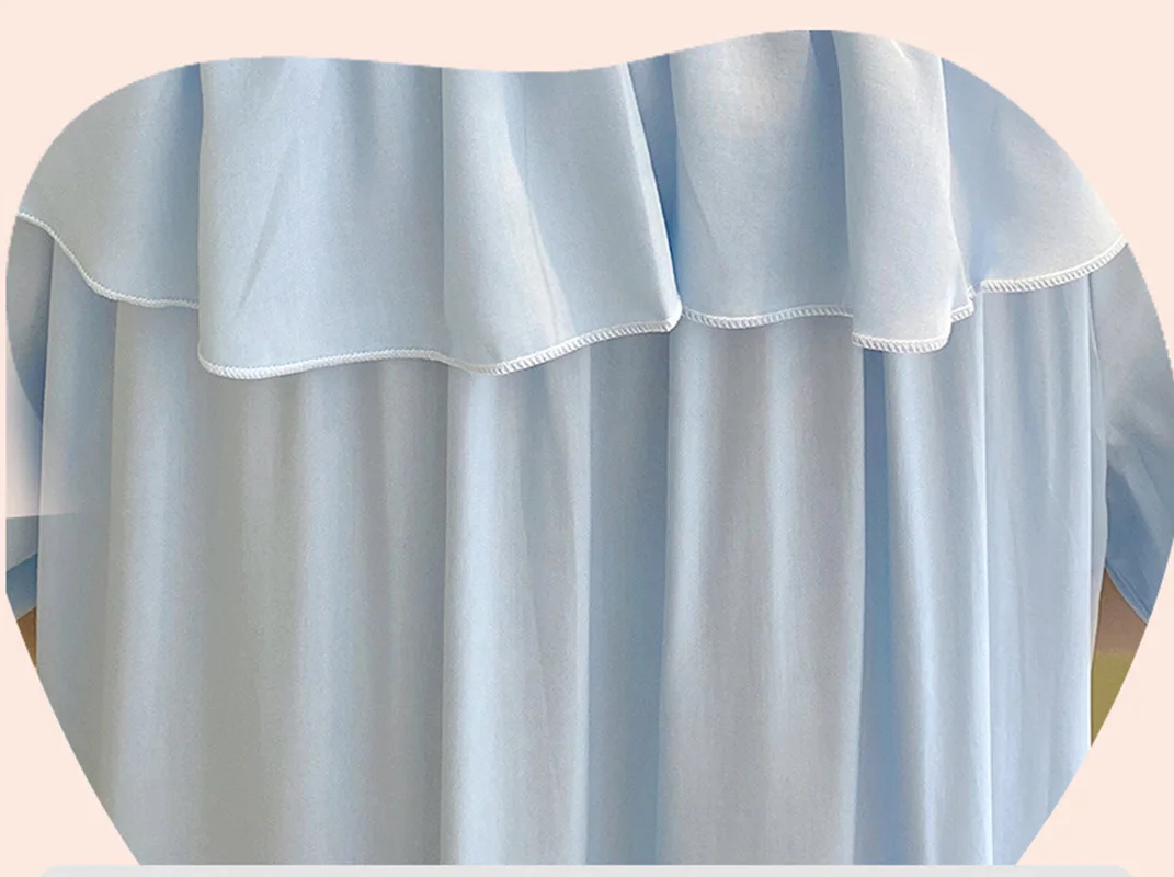 Thin Loose Slash Neck Nightwear Summer Pajamas Nightgowns Night Dress Women Sleeping Wear Solid Big Size Women's Clothing