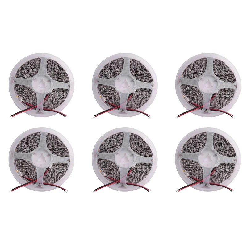 

Гибкая лампа-полоса с теплым белым светом, 6x300, 5050 SMD, 12 В постоянного тока, для домашнего клуба, 5 м