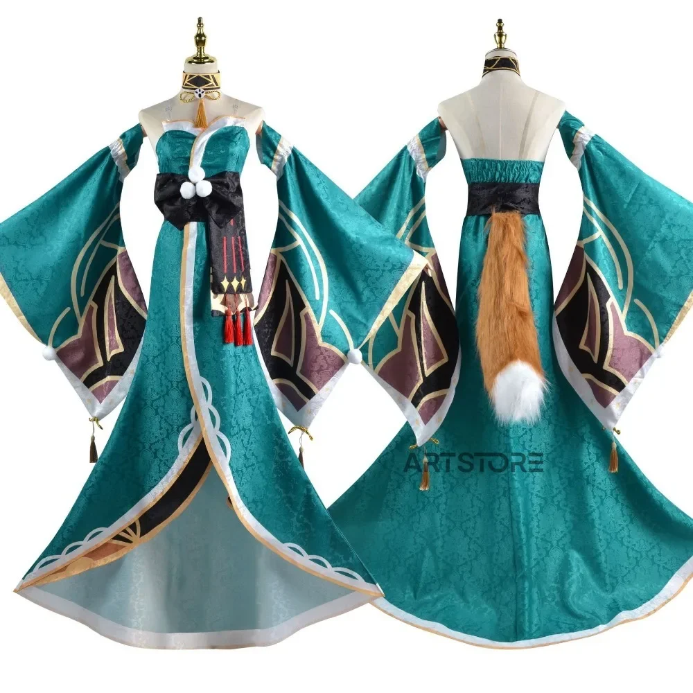Костюм для косплея Genshinimpact Gorou Miss Hana костюм платье брюки лисий хвост уши полный