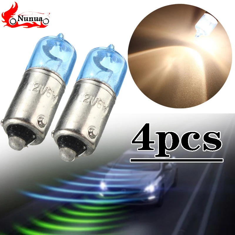 

4Pcs Car Auto Xenon Sidelight Bulbs 6W BAX9S H6W Super White 5000K DC12V Turn Signal Lamp Bulbs Xenon Clearance Sidelight Source