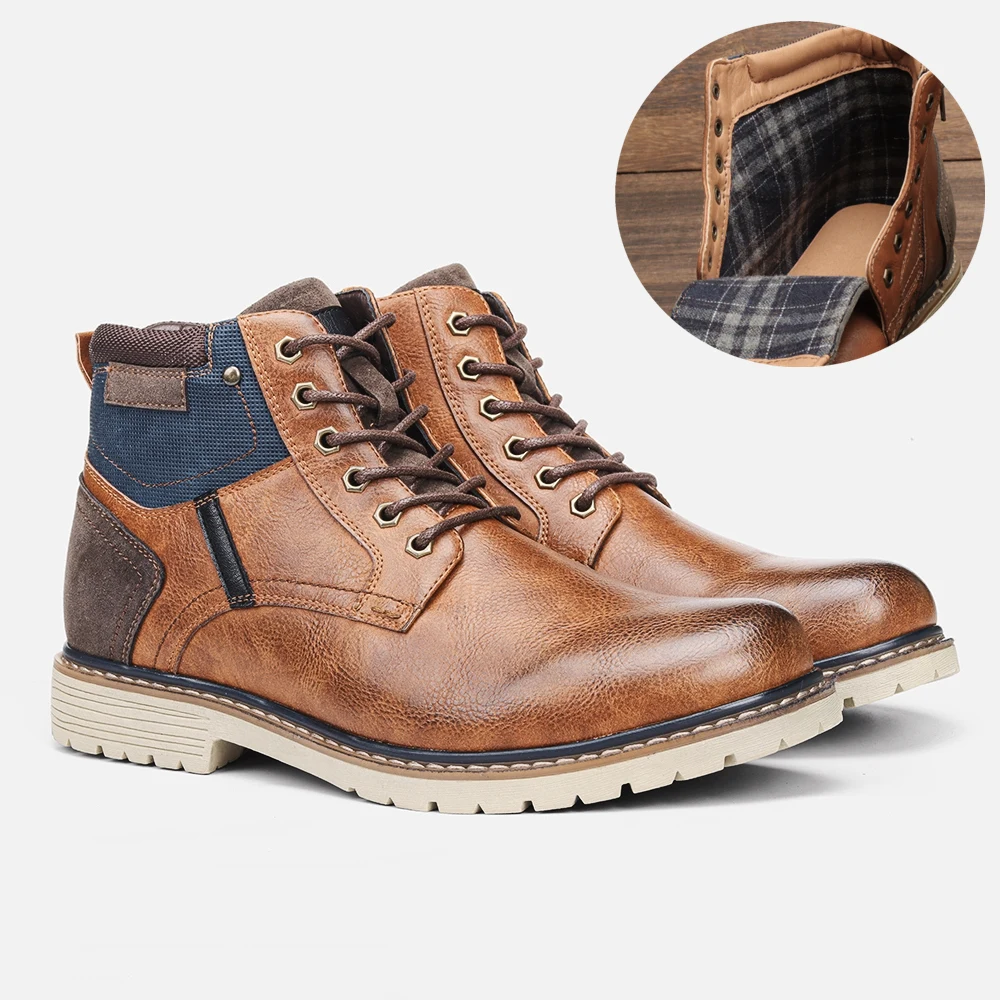 

2023 Boots for Men Comfortable Non-Slip Men Leather Ankle Boots