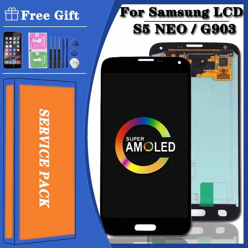 Оригинальный Небольшой коричневый ЖК-дисплей 5 1 дюйма для samsung Galaxy S5 NEO SM-G903M G903 G903F