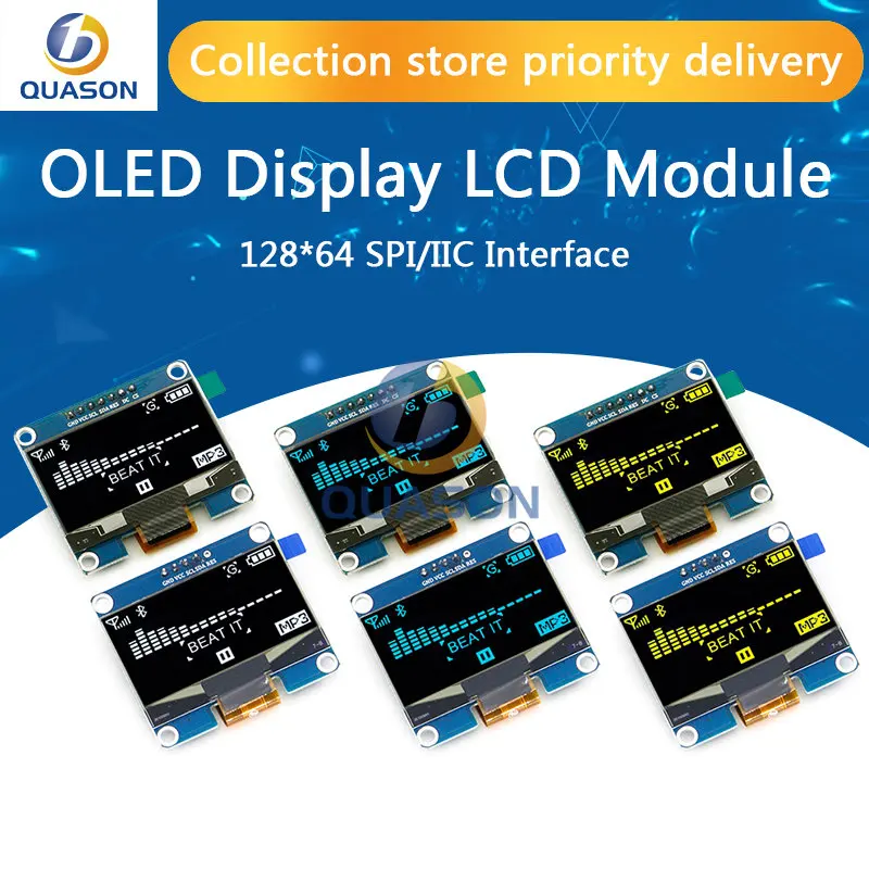 

1.54 "OLED Display LCD Module 4Pin 7Pin White Blue Yellow Resolution 128*64 SPI/IIC Interface SSD1309 Driver