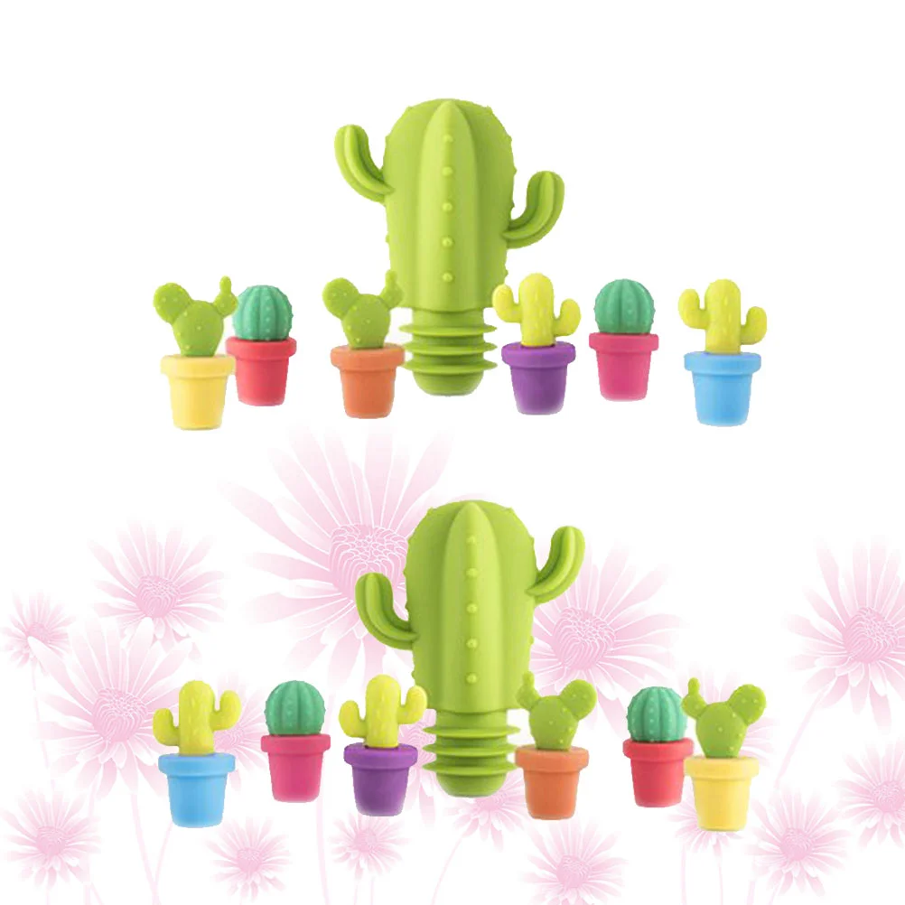 2 комплекта/14 коктейльных украшений для напитков этикетки пробки в форме кактуса