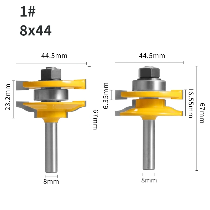 

Фрезы из карбида вольфрама YUSUN, 8 мм, 3 шт.